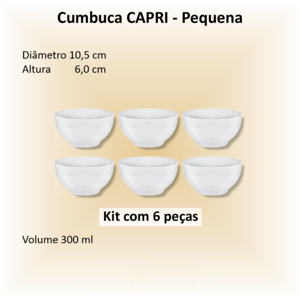 Cumbucas de porcelana CAPRI Pequena - 06 unidades
