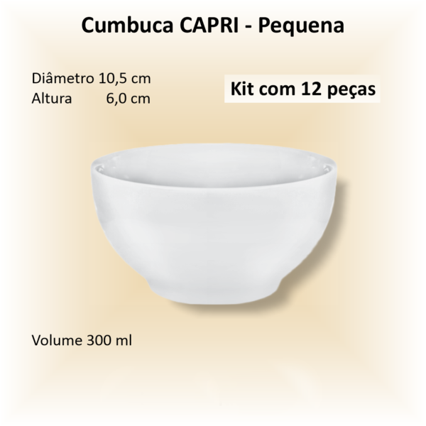 Cumbucas de porcelana CAPRI Pequena - 12 unidades
