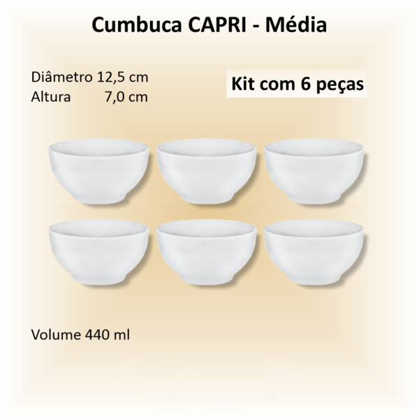 Cumbucas de porcelana CAPRI Grande - 06 unidades