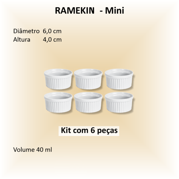 Ramekin de porcelana Mini - 06 unidades