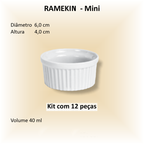 Ramekin de porcelana Mini - 12 unidades