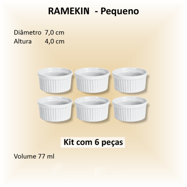Ramekin de porcelana Pequeno - 06 unidades