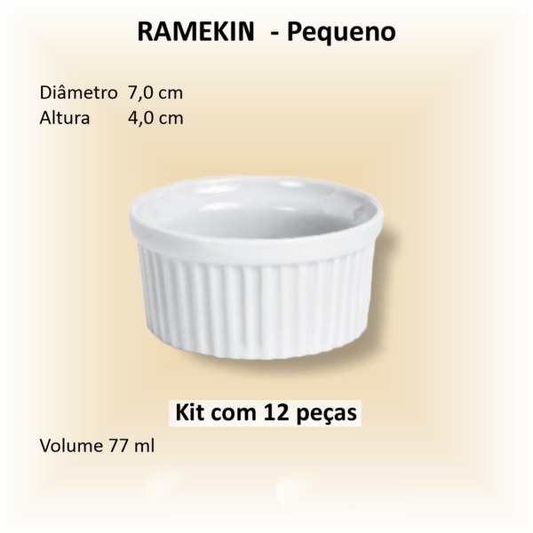 Ramekin de porcelana Pequeno - 12 unidades