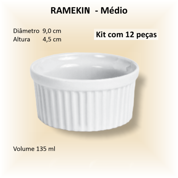 Ramekin de porcelana Médio - 12 unidades