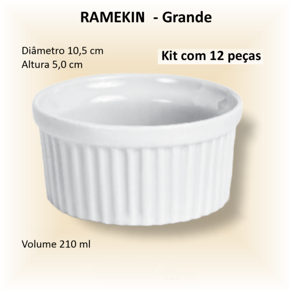 Ramekin de porcelana Grande - 12 unidades