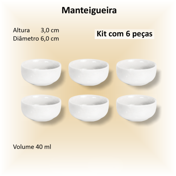 Manteigueira de porcelana - 06 unidades