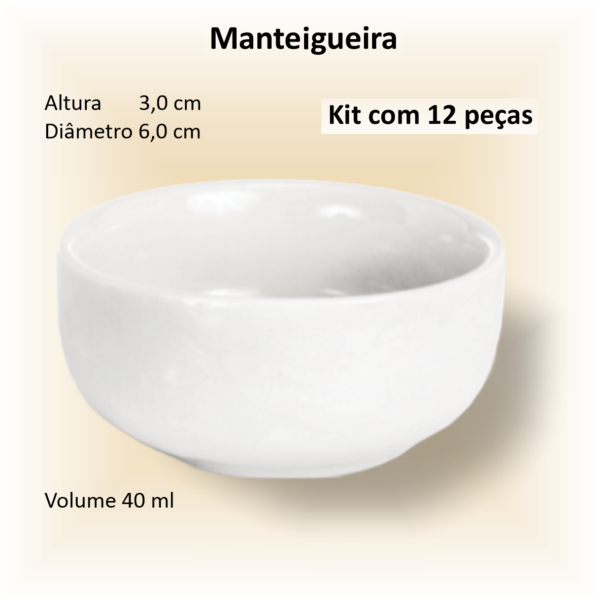 Manteigueira de porcelana - 12 unidades
