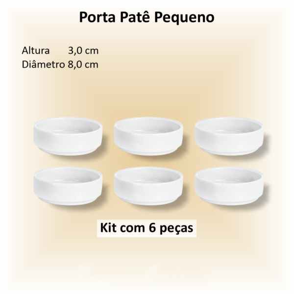 Porta Patê de porcelana - 06 unidades