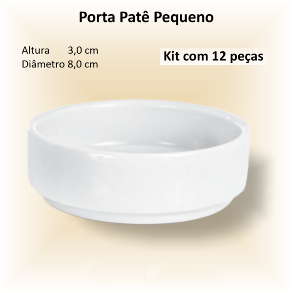 Porta Patê de porcelana - 12 unidades