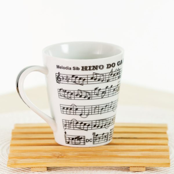 Caneca de porcelana decorada, 290 ml, xícara, café, chá - Partitura Hino do Carnaval