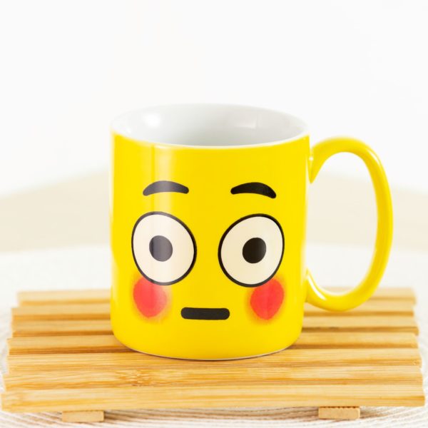 Caneca de porcelana decorada, 300 ml, xícara, café, chá - Col1-EMOJIS - Corado