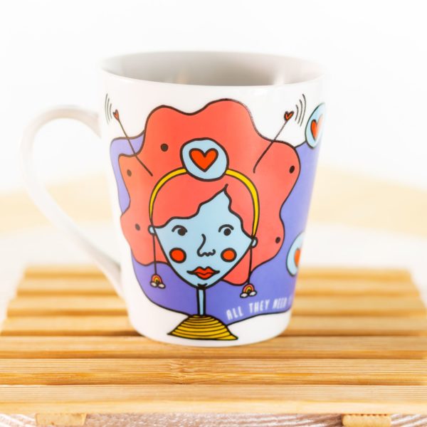 Caneca de porcelana decorada, 290 ml, xícara, café, chá - All they need is love