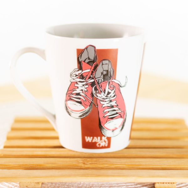 Caneca de porcelana decorada, 290 ml, Xícara, Café, Chá - Par de Tênis
