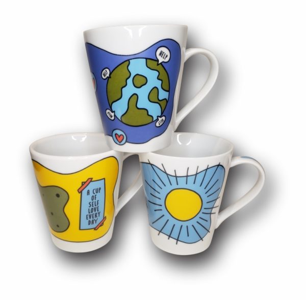 Trio de canecas de porcelana cônicas, 290 ml, coleção meninas - Image 3