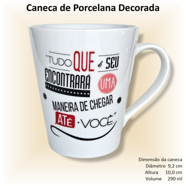 Canecas de porcelana decoradas, 290 ml, xícara, café, chá, Col6-FRASES - 6 canecas - Image 4
