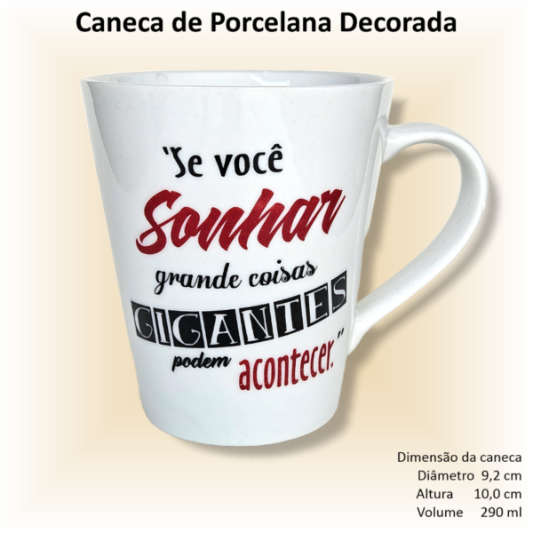 Canecas de porcelana decoradas, 290 ml, xícara, café, chá, Col6-FRASES - 12 canecas - Image 4