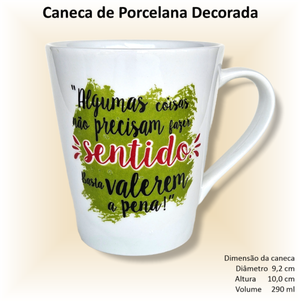 Canecas de porcelana decoradas, 290 ml, xícara, café, chá, Col6-FRASES - 6 canecas - Image 6
