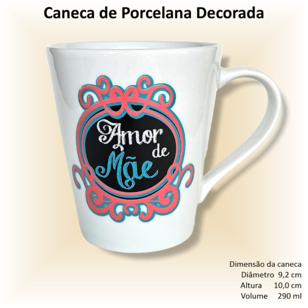 Canecas de porcelana decoradas, 290 ml, xícara, café, chá, Col6-MÃES - 6 canecas - Image 5