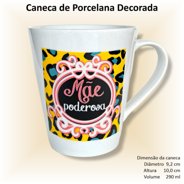 Canecas de porcelana decoradas, 290 ml, xícara, café, chá, Col6-MÃES - 6 canecas - Image 2