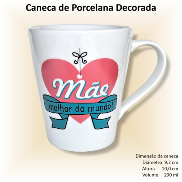 Canecas de porcelana decoradas, 290 ml, xícara, café, chá, Col6-MÃES - 6 canecas - Image 4