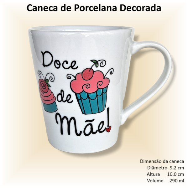 Canecas de porcelana decoradas, 290 ml, xícara, café, chá, Col6-MÃES - 6 canecas - Image 7