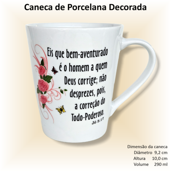 Canecas de porcelana decoradas, 290 ml, xícara, café, chá, Col6-FÉ-SALMOS - 6 canecas - Image 4