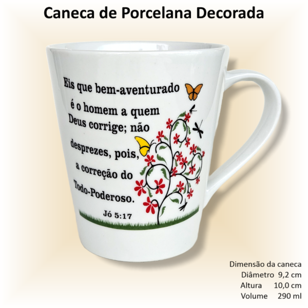 Canecas de porcelana decoradas, 290 ml, xícara, café, chá, Col6-FÉ-SALMOS - 6 canecas - Image 6
