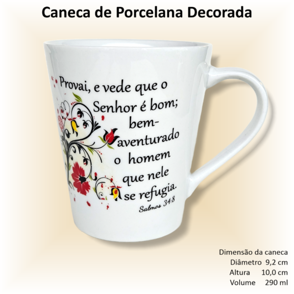 Canecas de porcelana decoradas, 290 ml, xícara, café, chá, Col6-FÉ-SALMOS - 12 canecas - Image 2