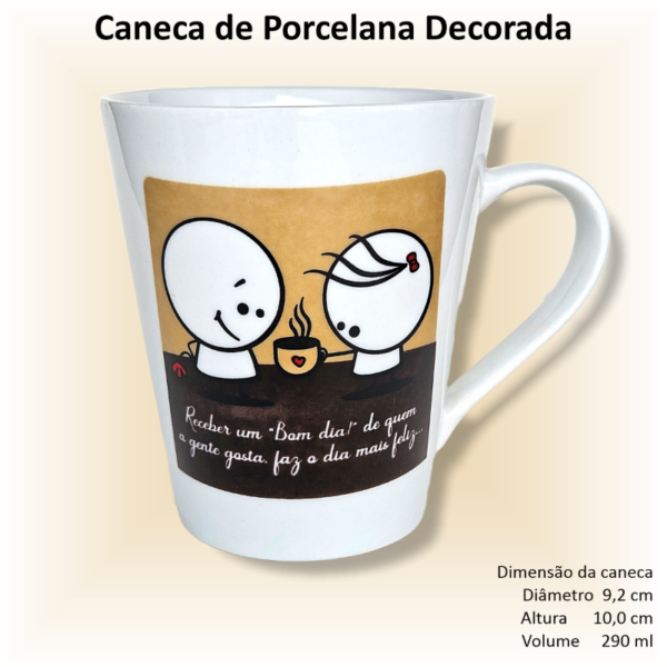 Canecas de porcelana decoradas, 290 ml, xicara, café, chá, Col5-CAFÉ - 6 canecas - Image 5