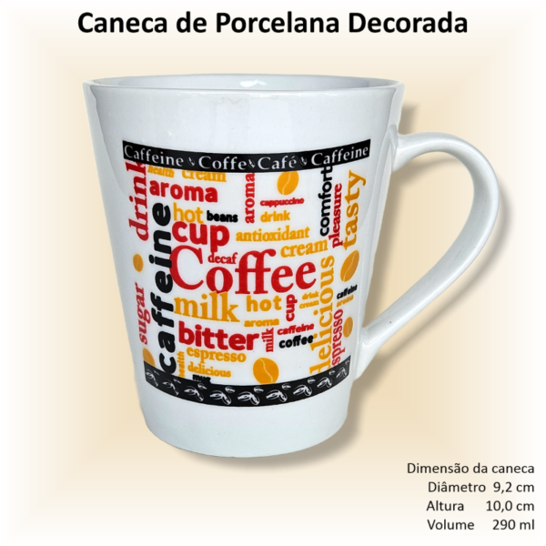 Canecas de porcelana decoradas, 290 ml, xicara, café, chá, Col5-CAFÉ - 6 canecas - Image 3