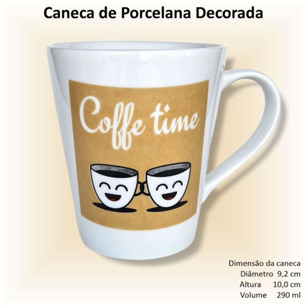Canecas de porcelana decoradas, 290 ml, xicara, café, chá, Col5-CAFÉ - 6 canecas - Image 6