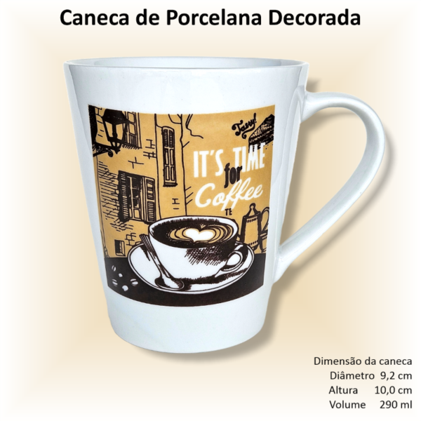 Canecas de porcelana decoradas, 290 ml, xicara, café, chá, Col5-CAFÉ - 6 canecas - Image 4