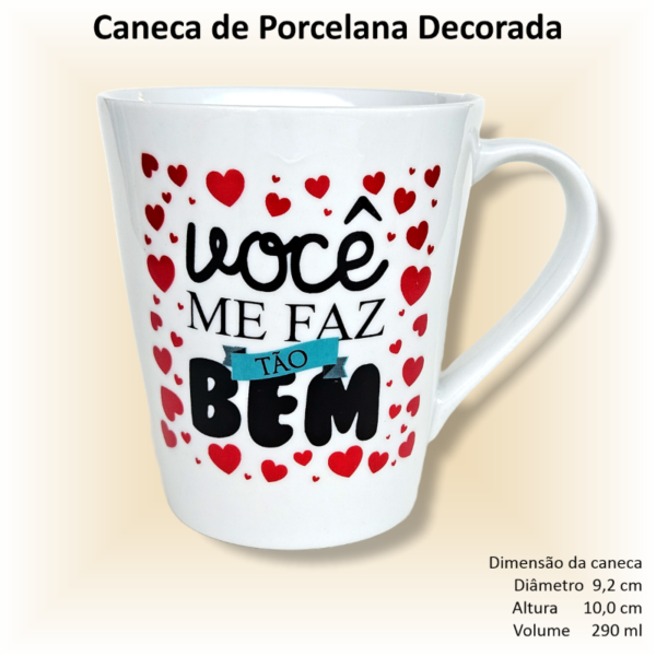 Canecas de porcelana decoradas, 290 ml, xícara, café, chá, Col4-NAMORADOS - 6 canecas - Image 2