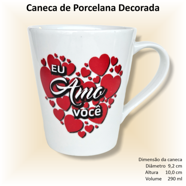 Canecas de porcelana decoradas, 290 ml, xícara, café, chá, Col4-NAMORADOS - 6 canecas - Image 3