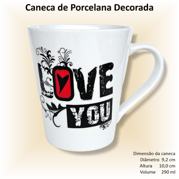 Canecas de porcelana decoradas, 290 ml, xícara, café, chá, Col4-NAMORADOS - 6 canecas - Image 6