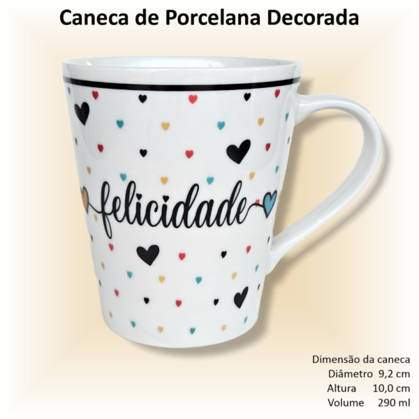 Canecas de porcelana decoradas, 290 ml, xícara, café, chá, Col1-GRATIDÃO - 6 canecas - Image 4