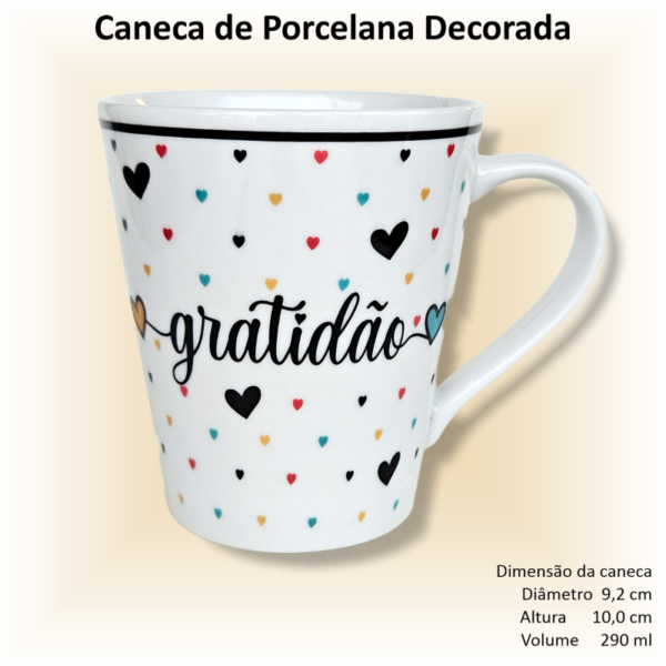 Canecas de porcelana decoradas, 290 ml, xícara, café, chá, Col1-GRATIDÃO - 6 canecas - Image 7