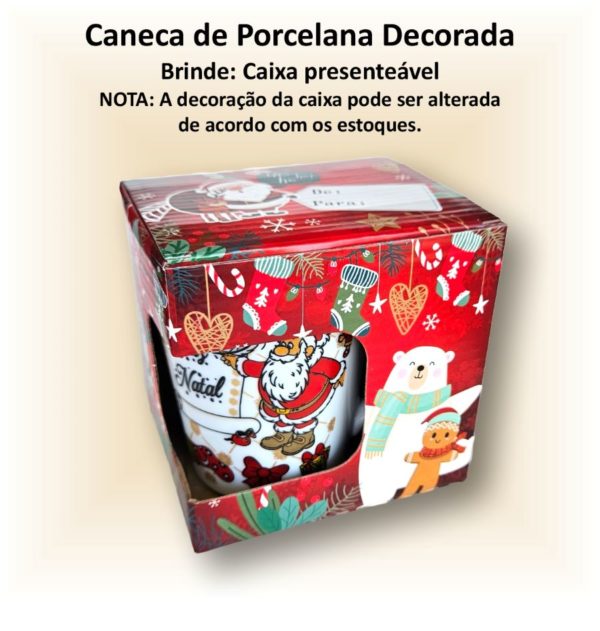 Canecas de porcelana brancas, cônicas, decoradas, 290 ml, xícara, café, chá, Col1-NATAL - 6 canecas - Image 2